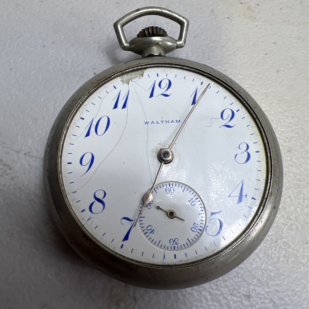 Antique 1905 WALTHAM Model 1899 16S 7J Pocket Watch Silveroid *Parts*